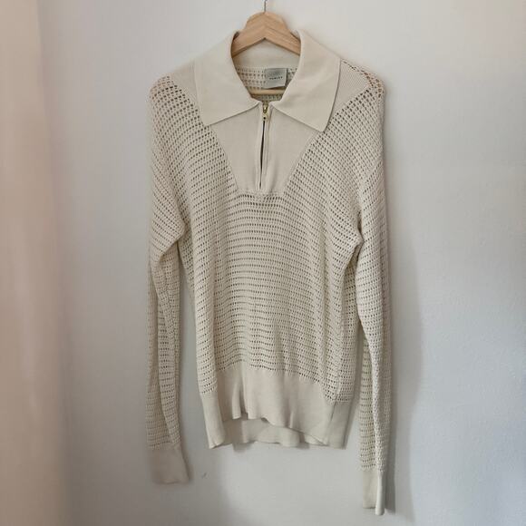 Varley Cole Knit Mesh Polo Sweater Sz Small - Picture 3 of 8